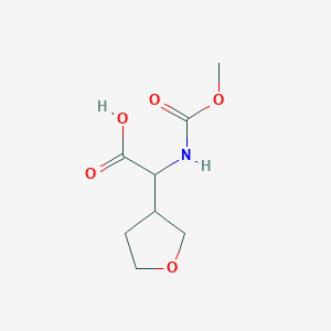 molecular formula C8H13NO5 B12945562 2-((Methoxycarbonyl)amino)-2-(tetrahydrofuran-3-yl)acetic acid 