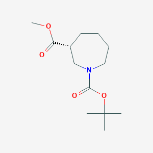 molecular formula C13H23NO4 B12945567 1-(tert-Butyl) 3-methyl (R)-azepane-1,3-dicarboxylate 