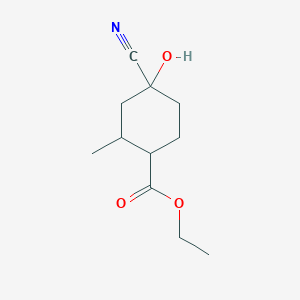 molecular formula C11H17NO3 B12945580 Ethyl 4-cyano-4-hydroxy-2-methylcyclohexane-1-carboxylate CAS No. 62617-93-0