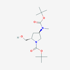 tert-Butyl (2S,4R)-4-((tert-butoxycarbonyl)(methyl)amino)-2-(hydroxymethyl)pyrrolidine-1-carboxylate