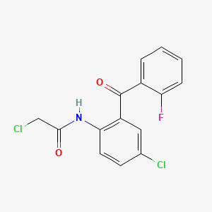 molecular formula C15H10Cl2FNO2 B1294563 2-氯-N-(4-氯-2-(2-氟苯甲酰)苯基)乙酰胺 CAS No. 2836-40-0