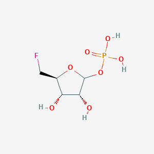 molecular formula C5H10FO7P B12945630 (3R,4S,5S)-5-(Fluoromethyl)-3,4-dihydroxytetrahydrofuran-2-yl dihydrogen phosphate CAS No. 721928-91-2