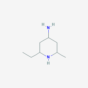 molecular formula C8H18N2 B12945652 2-Ethyl-6-methylpiperidin-4-amine 