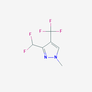 molecular formula C6H5F5N2 B12945663 3-(Difluoromethyl)-1-methyl-4-(trifluoromethyl)-1H-pyrazole 