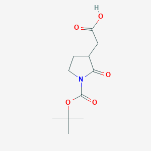 molecular formula C11H17NO5 B12945689 2-(1-(tert-Butoxycarbonyl)-2-oxopyrrolidin-3-yl)acetic acid 