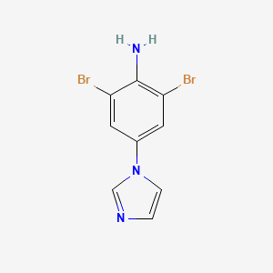 molecular formula C9H7Br2N3 B12945697 Benzenamine, 2,6-dibromo-4-(1H-imidazol-1-yl)- CAS No. 647835-36-7