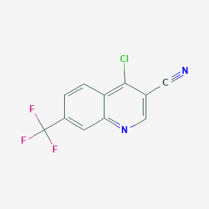B129457 4-Chloro-7-(trifluoromethyl)quinoline-3-carbonitrile CAS No. 157301-81-0