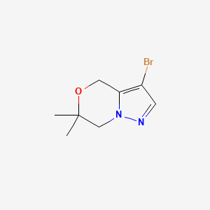 molecular formula C8H11BrN2O B12945714 3-Bromo-6,6-dimethyl-6,7-dihydro-4H-pyrazolo[5,1-c][1,4]oxazine 