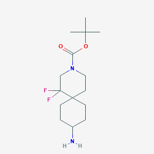 molecular formula C15H26F2N2O2 B12945722 tert-Butyl 9-amino-1,1-difluoro-3-azaspiro[5.5]undecane-3-carboxylate 