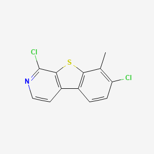 molecular formula C12H7Cl2NS B12945768 1,7-Dichloro-8-methylbenzo[4,5]thieno[2,3-c]pyridine 