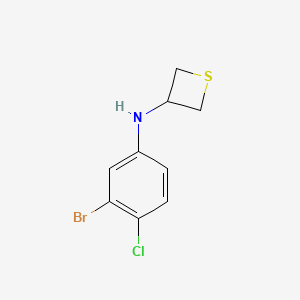 molecular formula C9H9BrClNS B12945800 N-(3-Bromo-4-chlorophenyl)thietan-3-amine 