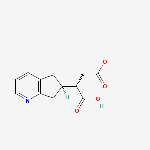 molecular formula C16H21NO4 B12945805 (S)-4-(tert-Butoxy)-2-((R)-6,7-dihydro-5H-cyclopenta[b]pyridin-6-yl)-4-oxobutanoic acid 