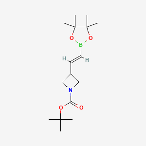 molecular formula C16H28BNO4 B12945814 tert-Butyl (E)-3-(2-(4,4,5,5-tetramethyl-1,3,2-dioxaborolan-2-yl)vinyl)azetidine-1-carboxylate 