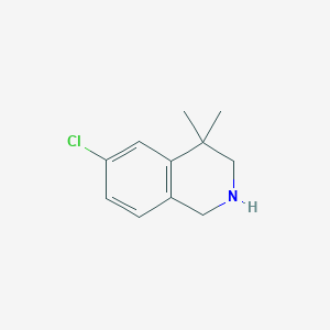 molecular formula C11H14ClN B12945815 6-Chloro-4,4-dimethyl-1,2,3,4-tetrahydroisoquinoline 