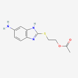 molecular formula C11H13N3O2S B12945843 2-((5-Amino-1H-benzo[d]imidazol-2-yl)thio)ethyl acetate 