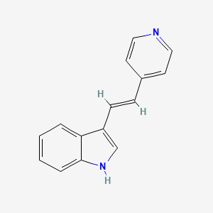 molecular formula C15H12N2 B12945872 3-(2-(4-Pyridinyl)ethenyl)-1h-indole 