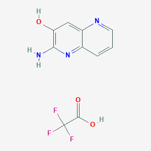 molecular formula C10H8F3N3O3 B12945880 2-Amino-1,5-naphthyridin-3-ol 2,2,2-trifluoroacetate 