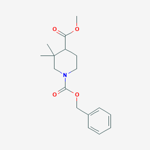 molecular formula C17H23NO4 B12945959 1-Benzyl 4-methyl 3,3-dimethylpiperidine-1,4-dicarboxylate 