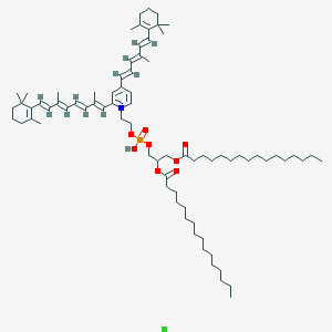 1-(2-(((2,3-Bis(palmitoyloxy)propoxy)(hydroxy)phosphoryl)oxy)ethyl)-2-((1E,3E,5E,7E)-2,6-dimethyl-8-(2,6,6-trimethylcyclohex-1-en-1-yl)octa-1,3,5,7-tetraen-1-yl)-4-((1E,3E,5E)-4-methyl-6-(2,6,6-trimethylcyclohex-1-en-1-yl)hexa-1,3,5-trien-1-yl)pyridin-1-ium chloride