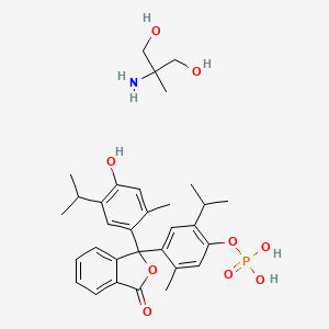 molecular formula C32H42NO9P B1294598 1(3H)-Isobenzofuranone, 3-[4-hydroxy-2-methyl-5-(1-methylethyl)phenyl]-3-[2-methyl-5-(1-methylethyl)-4-(phosphonooxy)phenyl]-, compd. with 2-amino-2-methyl-1,3-propanediol (1:1) CAS No. 52279-66-0
