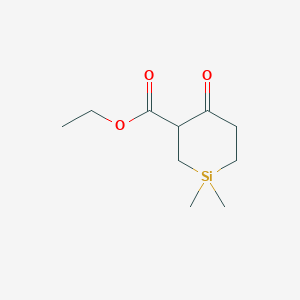 molecular formula C10H18O3Si B12945987 Ethyl 1,1-dimethyl-4-oxosilinane-3-carboxylate 