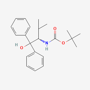 molecular formula C22H29NO3 B12946004 tert-Butyl (S)-(1-hydroxy-3-methyl-1,1-diphenylbutan-2-yl)carbamate 