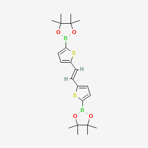 molecular formula C22H30B2O4S2 B12946019 (E)-1,2-Bis(5-(4,4,5,5-tetramethyl-1,3,2-dioxaborolan-2-yl)thiophen-2-yl)ethene 