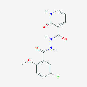 N'-(5-Chloro-2-methoxybenzoyl)-2-oxo-1,2-dihydropyridine-3-carbohydrazide