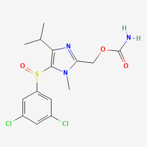 molecular formula C15H17Cl2N3O3S B12946034 [5-(3,5-Dichlorophenyl)sulfinyl-4-isopropyl-1-methyl-imidazol-2-yl]methyl carbamate CAS No. 178980-08-0