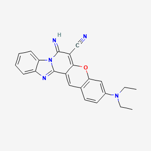 molecular formula C23H19N5O B1294606 7H-[1]Benzopyrano[3',2':3,4]pyrido[1,2-a]benzimidazole-6-carbonitrile, 3-(diethylamino)-7-imino- CAS No. 52372-39-1