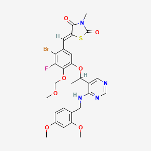 5-(2-Bromo-5-(1-(4-((2,4-dimethoxybenzyl)amino)pyrimidin-5-yl)ethoxy)-3-fluoro-4-(methoxymethoxy)benzylidene)-3-methylthiazolidine-2,4-dione