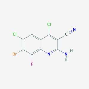 molecular formula C10H3BrCl2FN3 B12946065 2-Amino-7-bromo-4,6-dichloro-8-fluoroquinoline-3-carbonitrile 