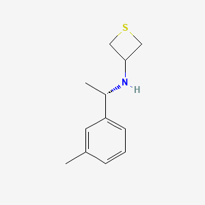 molecular formula C12H17NS B12946143 (S)-N-(1-(m-Tolyl)ethyl)thietan-3-amine 