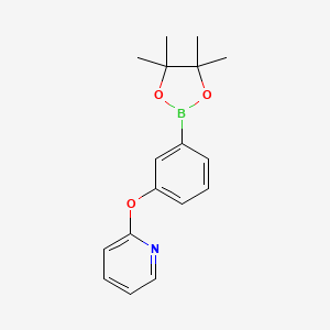 molecular formula C17H20BNO3 B12946158 2-(3-(4,4,5,5-Tetramethyl-1,3,2-dioxaborolan-2-yl)phenoxy)pyridine 