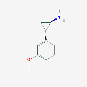 molecular formula C10H13NO B12946257 (1R,2S)-2-(3-Methoxyphenyl)cyclopropanamine 