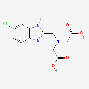 molecular formula C12H12ClN3O4 B12946259 2,2'-{[(6-Chloro-1H-benzimidazol-2-yl)methyl]azanediyl}diacetic acid CAS No. 72998-94-8