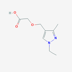 molecular formula C9H14N2O3 B12946278 2-((1-Ethyl-3-methyl-1H-pyrazol-4-yl)methoxy)acetic acid 