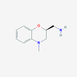 molecular formula C10H14N2O B12946285 (S)-(4-Methyl-3,4-dihydro-2H-benzo[b][1,4]oxazin-2-yl)methanamine 