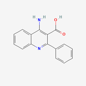 molecular formula C16H12N2O2 B12946292 4-Amino-2-phenylquinoline-3-carboxylic acid 