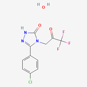 3-(4-Chlorophenyl)-4-(3,3,3-trifluoro-2-oxopropyl)-1H-1,2,4-triazol-5(4H)-one hydrate