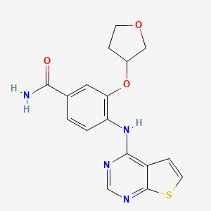 3-(Tetrahydrofuran-3-yloxy)-4-(thieno[2,3-d]pyrimidin-4-ylamino)-benzamide