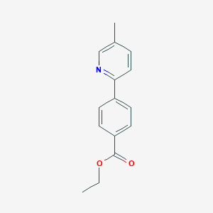 molecular formula C15H15NO2 B12946370 Ethyl 4-(5-methylpyridin-2-yl)benzoate 