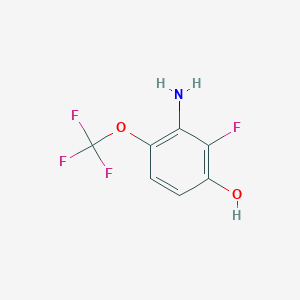 molecular formula C7H5F4NO2 B12946372 3-Amino-2-fluoro-4-(trifluoromethoxy)phenol 