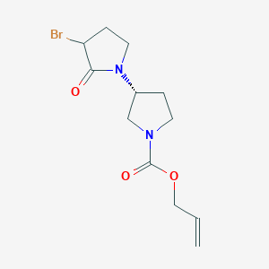 molecular formula C12H17BrN2O3 B12946375 Allyl (3'R)-3-bromo-2-oxo-[1,3'-bipyrrolidine]-1'-carboxylate 