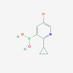 molecular formula C8H9BBrNO2 B12946385 (5-Bromo-2-cyclopropylpyridin-3-yl)boronic acid 