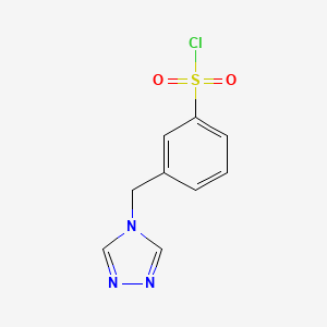 molecular formula C9H8ClN3O2S B12946435 3-((4H-1,2,4-Triazol-4-yl)methyl)benzenesulfonyl chloride 