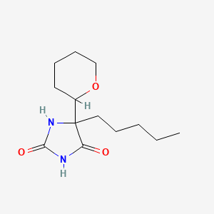 molecular formula C13H22N2O3 B12946442 5-Pentyl-5-(tetrahydro-2h-pyran-2-yl)imidazolidine-2,4-dione CAS No. 7355-31-9