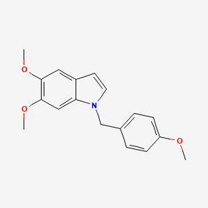 molecular formula C18H19NO3 B12946458 5,6-Dimethoxy-1-(4-methoxybenzyl)-1H-indole 