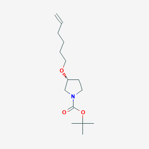 molecular formula C15H27NO3 B12946459 tert-Butyl (R)-3-(hex-5-en-1-yloxy)pyrrolidine-1-carboxylate 