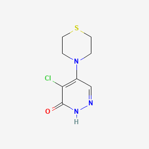 molecular formula C8H10ClN3OS B12946483 4-Chloro-5-thiomorpholinopyridazin-3(2H)-one 